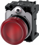 Indicator lights, 22 mm, round, metal, shiny, red, lens, smooth, with holder, LED module with integrated LED 230 V AC, screw terminal 3SU1156-6AA20-1AA0 | 4011209966482