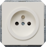 DELTA profil, titanium white Socket outlet 10/16A 250 V with grounding pin 2-pole according to CEE7 Cover plate 65x 65 mm DELTA switches and socket outlets � design and quality to perfection from Siemens. Due to its eternally stylish shapes and a mul ...