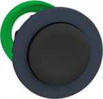 Harmony XB5, Flush mounted push button head, plastic, projecting, black, 30mm, spring return, unmark ZB5FL2 | 3606481339614