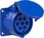 CEE flanged socket 7x16A (6P+PE) IP44/IP54 9h, blue 70x70 317-9V | 9003399045592
