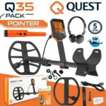Quest Metal Detectors Q35 (Three frequencies 5, 13, 21kHZ) + Xpointers Land metallidetektor Q35_Xpointers Land