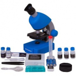 Bresser Junior Microscope 40x-640x (blue) with experiment set mikroskoobid