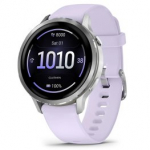 GARMIN Venu 4 - 41mm, Silver with Periwinkle Silicone Band spordikell 010-03013-01