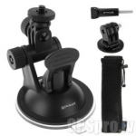 Priek&scaron; GoPro Car Suction Cup Mount with Screw & Tripod Mount Adapter & Storage Bag aksessuaarid PU51