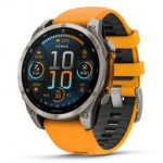 GARMIN Fenix 8 47 mm, AMOLED, Sapphire Titanium with Spark Orange/Graphite Silicone Band spordikell 010-02904-11