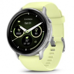 GARMIN Venu 4 - 45mm, Silver with Citron Silicone band spordikell 010-03014-02