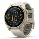 GARMIN Fenix 8 43 mm, AMOLED, Sapphire Soft Gold with Fog Gray/Dark Sandstone Silicone Ban spordikell 010-02903-11