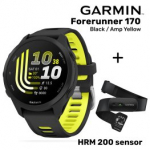 GARMIN Forerunner 170, Black/Amp Yellow + HRM 200 Sensor spordikell 010-03920-00 / 010-13388-00