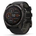 GARMIN Fenix 8 51 mm, Solar, Sapphire Carbon Gray DLC Titanium with Black/Pebble Gray Silicone spordikell 010-02907-11