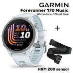 GARMIN Forerunner 170 Music, Whitestone/Cloud Blue + HRM 200 Sensor spordikell 010-03920-11 / 010-13388-00