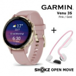 GARMIN Venu 3S, Pink, Gold + Shokz Open Move Pink spordikell