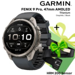 GARMIN Fenix 9 Pro 47mm AMOLED, Titanium Graphite / Black + KINGITUS HRM 200 Sensor spordikell 010-04336-26 / 010-13388-00