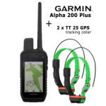 GARMIN Alpha 200 Plus + 2 x TT 25 Collar, Advanced GPS Tracking and Training komplekt: elektriline krae + pult 010-04014-51 / 010-04149-21 x 2