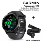 GARMIN Forerunner 970, Carbon Gray DLC Titanium, Black/Translucent Whitestone + HRM 200 spordikell