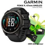 GARMIN Fenix 9 47mm AMOLED, Carbon DLC Black + KINGITUS HRM 200 Sensor spordikell 010-04762-11 / 010-13388-00