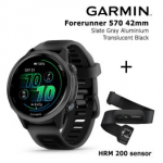 GARMIN Forerunner 570 - 42mm, Slate Gray Aluminium with Translucent Black + HRM 200 spordikell