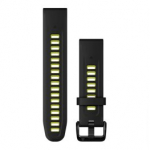 GARMIN QuickFit Band 20mm, Black/Electric Lime Silicone aksessuaarid 010-13279-03