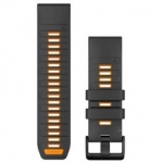 GARMIN QuickFit Band 26mm, Graphite/Spark Orange Silicone Band aksessuaarid 010-13393-05