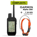GARMIN Alpha 300 Handheld + T20 Collar, Advanced GPS Dog Tracking and Trainig komplekt: elektriline krae + pult 010-04347-51 / 010-04149-01