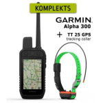 GARMIN Alpha 300 Handheld + TT 25 Collar, Advanced GPS Tracking and Training komplekt: elektriline krae + pult 010-04347-51 / 010-04149-21