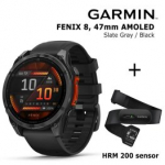 GARMIN Fenix 8 47 mm, AMOLED, Slate Gray + HRM 200 Sensor spordikell