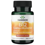 SWANSON Vitamin B12 Cyanocobalamin 500 mcg 100 Vegan Caps toidulisand SW030