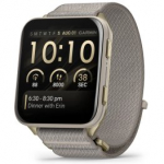 GARMIN Venu X1, Soft Gold Titanium Case and French Gray ComfortFit Nylon Band spordikell 010-02980-09