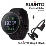 SUUNTO Vertical Solar, All Black + Suunto Wing 2 Black spordikell SS050978000 / SS051259000