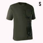 DEERHUNTER T-shirt with Deer in bark green colour, size S Jahiriided meestele