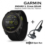 GARMIN Enduro 3 &ndash; 51 mm, Solar, Sapphire + SHOKZ Open Run Black spordikell