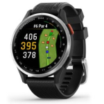 GARMIN Approach S44 Silver Aluminium Bezel with Black Silicone Band 010-03009-00