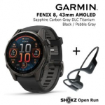 GARMIN Fenix 8 43 mm, AMOLED, Sapphire Carbon + SHOKZ Open Run Black spordikell