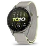 GARMIN Approach S72, 47mm Silver/Citron Titanium Bezel, Fog Gray/Citron ComfortFit Fabric Band 010-04148-04