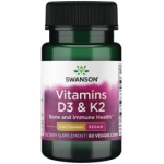 SWANSON Vitamins D3 & K2 - 2,000 Iu & 75 mcg 60 Veg Caps toidulisand SW1809