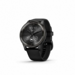 GARMIN Vivomove Trend Slate Stainless Steel with Black Case and Silicone Band spordikell 010-02665-00
