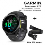 GARMIN Forerunner 970, Carbon Gray DLC Titanium, Black/Translucent Whitestone + HRM 600 spordikell