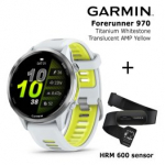 GARMIN Forerunner 970, Titanium, Whitestone/Translucent Amp Yellow + HRM 600 spordikell