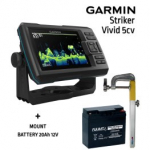 GARMIN Striker Vivid 5CV GT52HW-TM TRANSDUCER + BATTERY 13AH 12V + SONAR MOUNT kajalood 010-02551-01 / FLB-12AH / RUNOS
