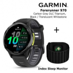 GARMIN Forerunner 970, Carbon Gray DLC Titanium, Black/Translucent + Index Sleep Monitor spordikell