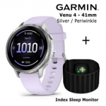 GARMIN Venu 4 - 41mm, Silver with Periwinkle Silicone Band spordikell 010-03013-01 / 010-03024-01