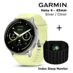 GARMIN Venu 4 - 45mm, Silver with Citron + Index Sleep Monitor spordikell 010-03014-02 / 010-03024-01