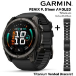 GARMIN Fenix 9 51mm AMOLED, Carbon DLC Black + Vented Titanium Bracelet, Carbon Gray DLC spordikell 010-04763-11 / 010-12864-09