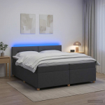 vidaXL Vedruvoodi madratsiga LED-ribadega Tumehall 200 x 200 cm kangas