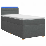vidaXL Vedruvoodi madratsiga LED-ribadega Tumehall 90 x 190 cm kangas