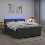 vidaXL Vedruvoodi madratsiga LED-ribadega Tumehall 200 x 200 cm kangas