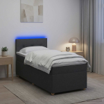 vidaXL Vedruvoodi madratsiga LED-ribadega Tumehall 90 x 190 cm kangas
