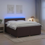 vidaXL Vedruvoodi madratsiga peaga Tume pruun 140 x 190 cm kangas
