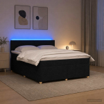 vidaXL Vedruvoodi madratsiga LED-ribadega Must 140 x 190 cm kangas
