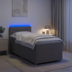 vidaXL Vedruvoodi madratsiga peaga Pruunikashall 90 x 200 cm kangas