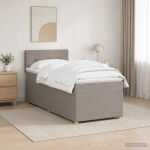 vidaXL Vedruvoodi madratsiga peaga Pruunikashall 90 x 200 cm kangas